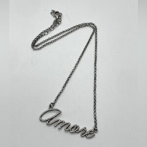 Vtg Dyadema 925 Sterling Silver 'Amore' Belcher Chain Necklace | 14” - 16” L